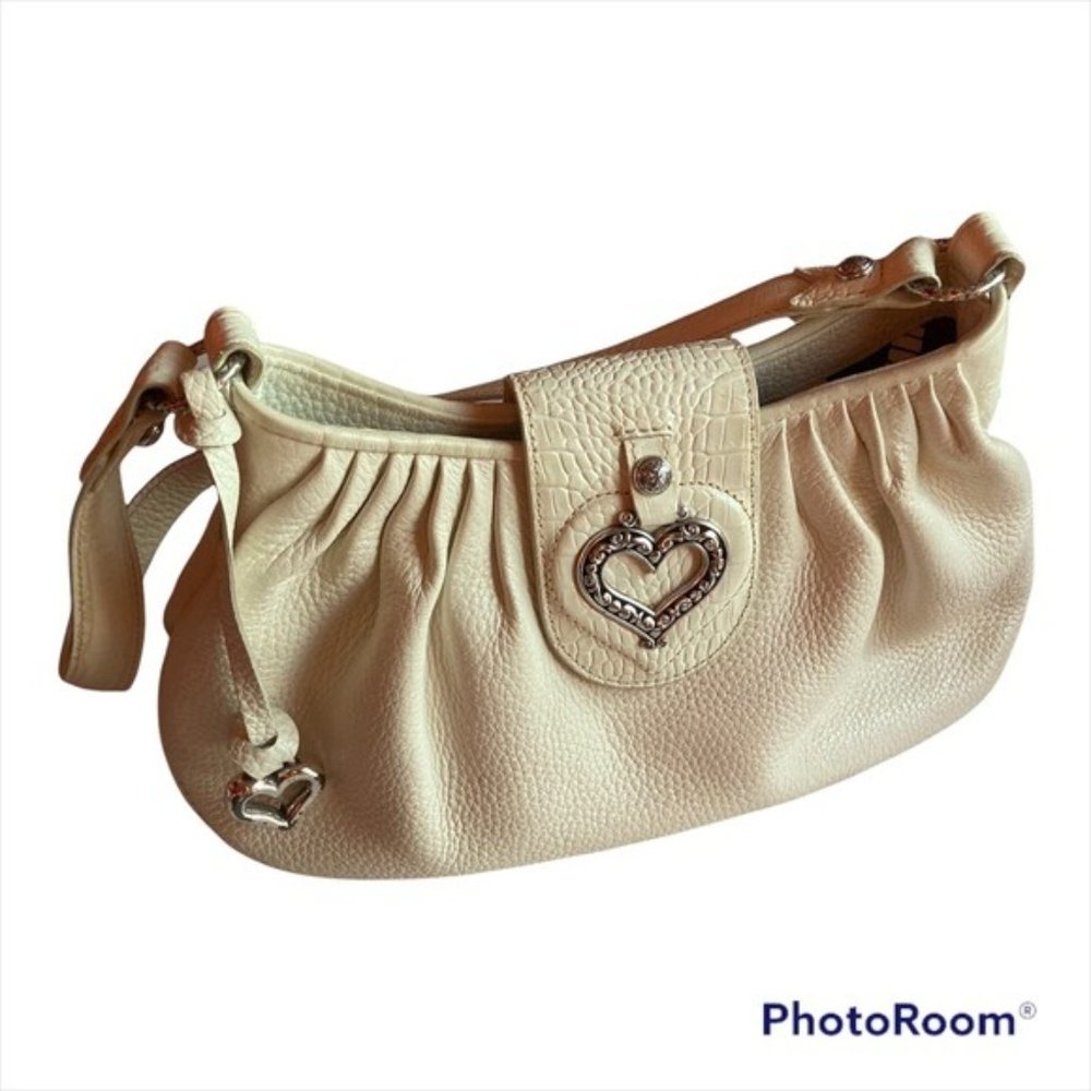 Brighton cream colored leather shoulder bag